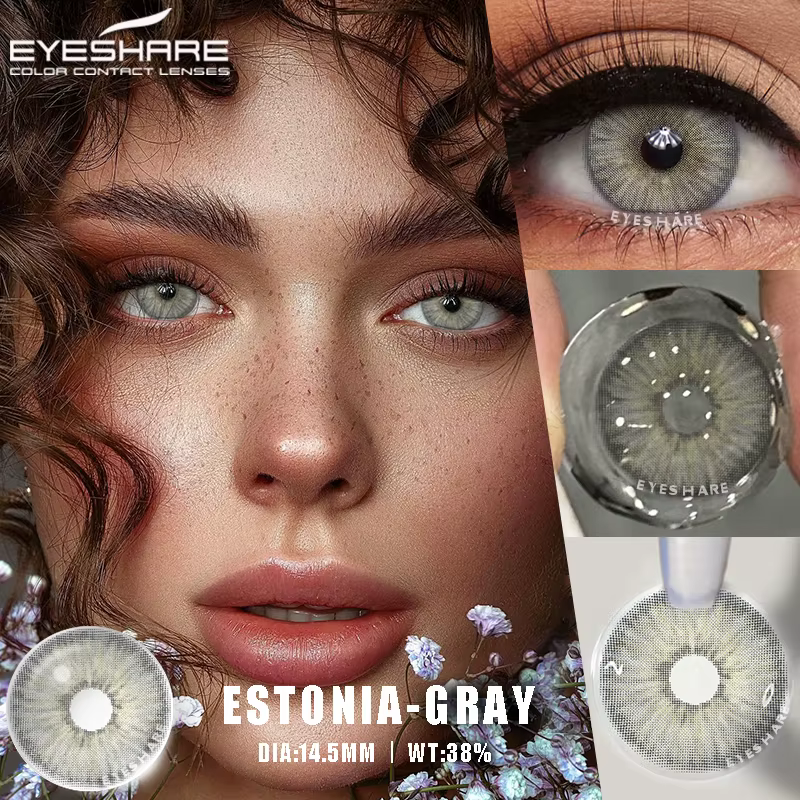 EYESHARE Contacts verts naturels lentilles de contact colorées pour les yeux 1 paire maquillage de beauté annuel élèves