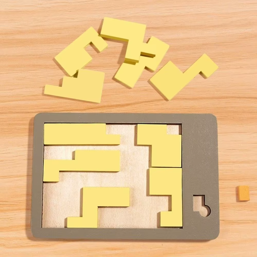 Puzzle triangulaire de forme irrégulière, entraînement logique coloré, blocs en bois, jeu de casse-tête tridimensionnel Montessori