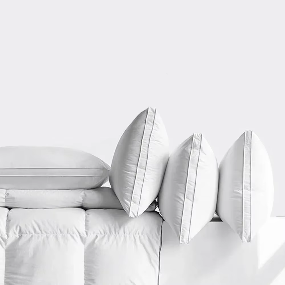 Oreiller d'hôtel 5 étoiles, oreiller de lit 100% coton, oreiller ergonomique pour le soutien du cou pour adultes à domicile