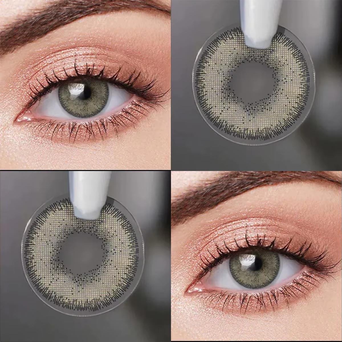 Lalens 1 paire de lentilles de contact colorées marron et noires pour les yeux