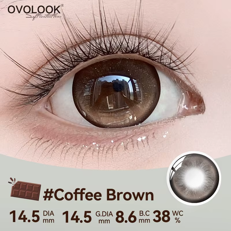 OVOLOOK - 2 paires de lentilles de contact colorées rose/bleu/vert pour maquillage