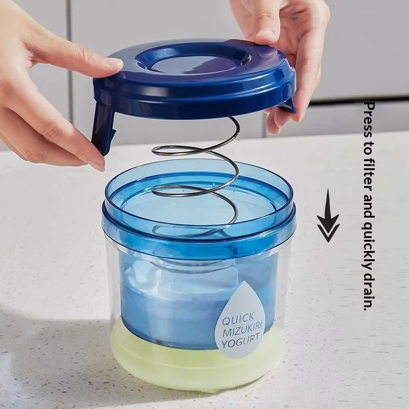 ❤ Passoire à yaourt de qualité alimentaire, filtration rapide, fonctionnement facile, couvercle hermétique, pour yaourt grec fait maison, utilisation domestique en cuisine