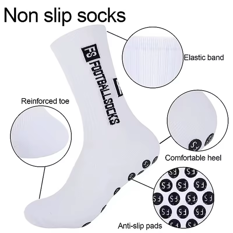 6 paires de chaussettes de Football respirantes pour hommes et femmes, chaussettes de Sport antidérapantes à fond en Silicone, chaussettes de Baseball, de Sport en plein air, de Yoga