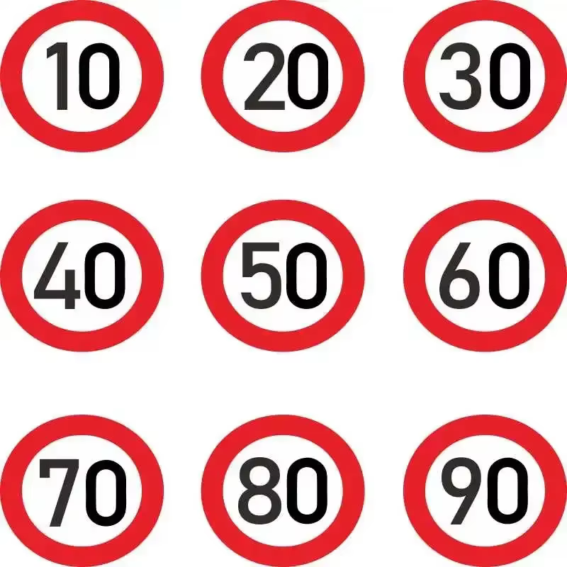 Autocollant de voiture personnalisable de haute qualité, Décoration de voiture avec indication de vitesse limite 10 20 30 40 50 60 70 80 90 Km/h, 35x35cm
