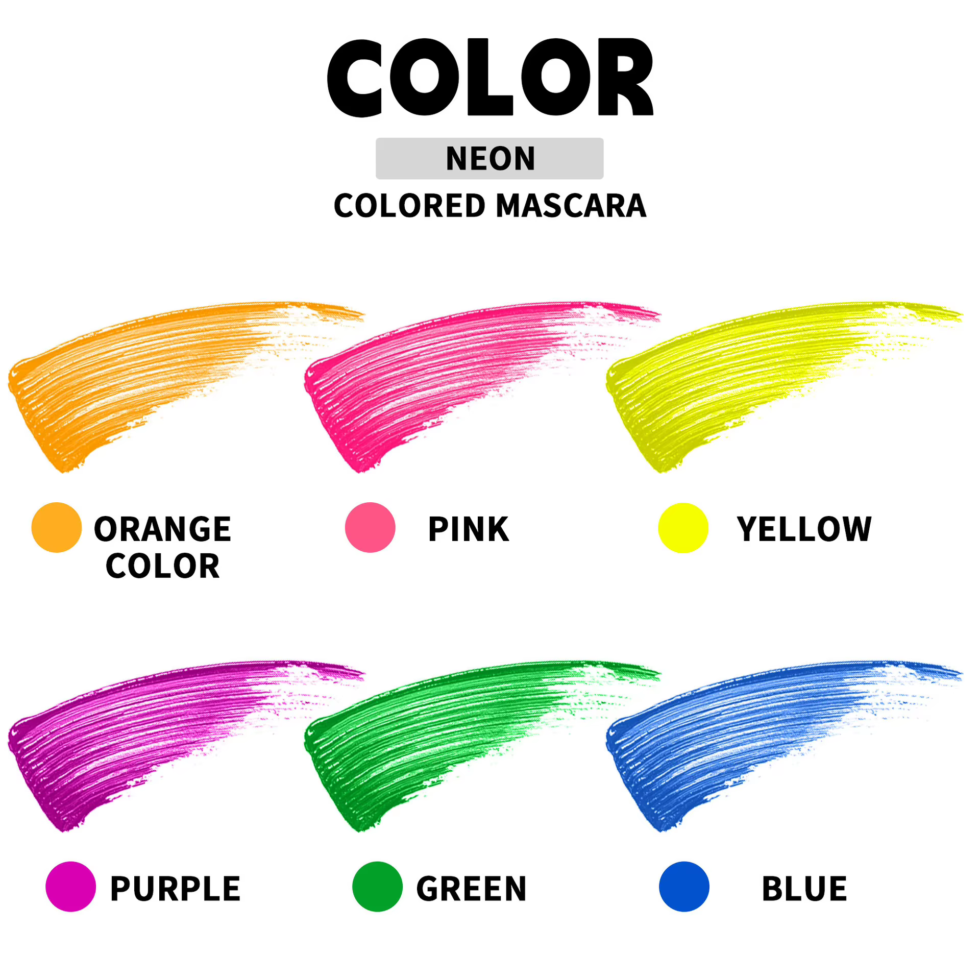 Mascara Fluorescent 6 couleurs