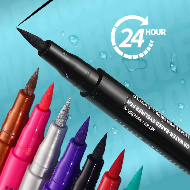 Crayon Eyeliner coloré mat, imperméable, longue durée, stylo liquide, brique à séchage rapide, rouge, noir, blanc, maquillage pour les yeux, cosmétique