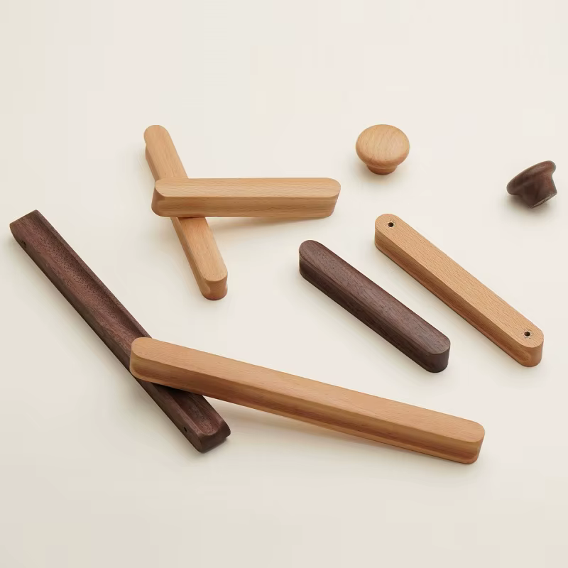Poignées d'armoire en bois massif naturel, pour tiroirs de cuisine, armoires minimalistes, poignées de sécurité pour enfants, boutons de porte nordiques en bois, décoration de maison