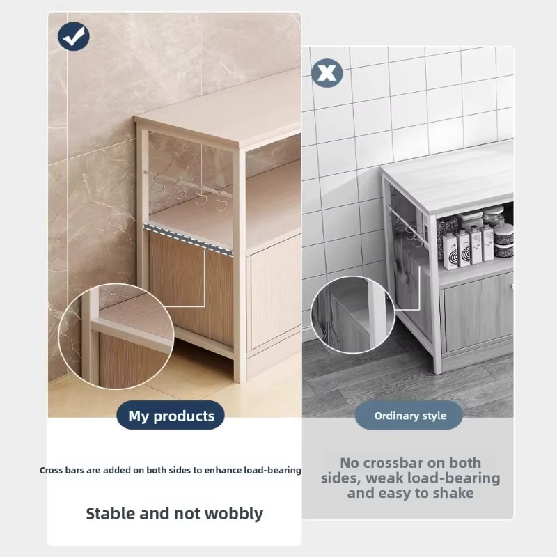 Étagère de cuisine du sol au plafond, casier pour four à micro-ondes, armoire de rangement murale intégrée, armoire latérale multifonctionnelle