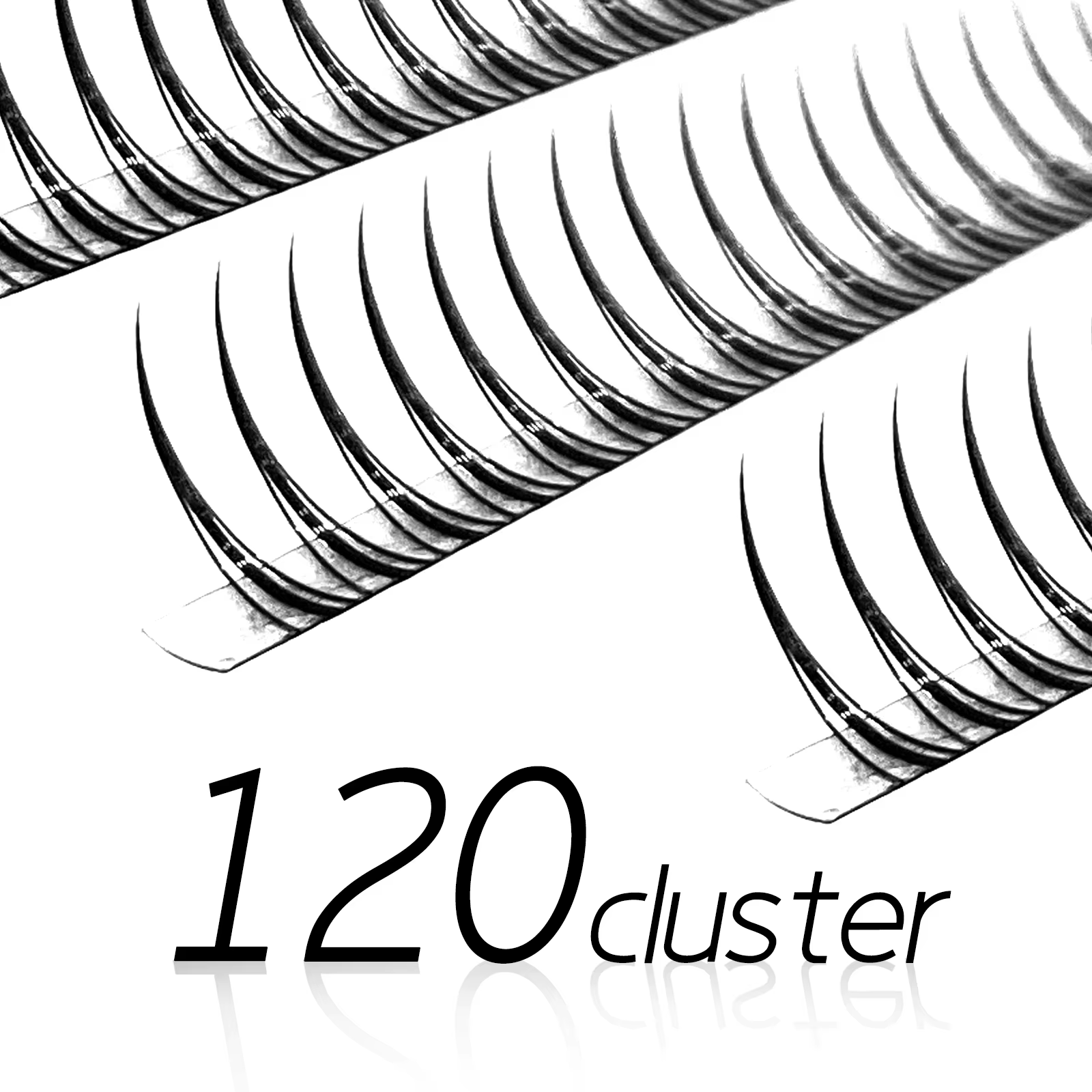 Cils greffés en forme de M de type
