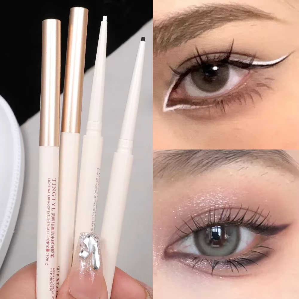 Crayon Eyeliner Coloré Waterproof, Pigment Coloré, Longue Durée, Noir et Blanc, Stylo Gel Eye Liner, Maquillage des Yeux, Cosmétiques