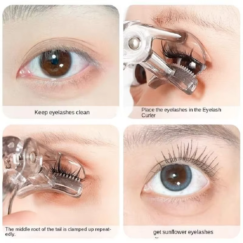 Recourbe-cils double type avec peigne – Options de clips larges et partiels