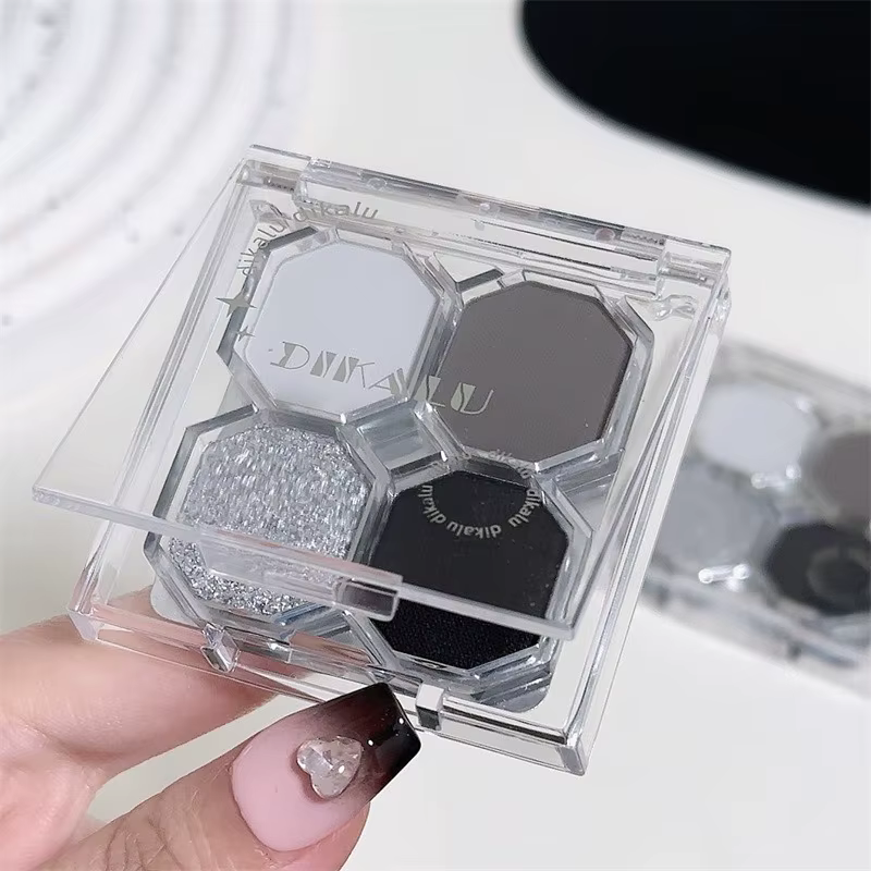 Palette de fards à paupières 4 couleurs Black Light Star pour maquillage smoky