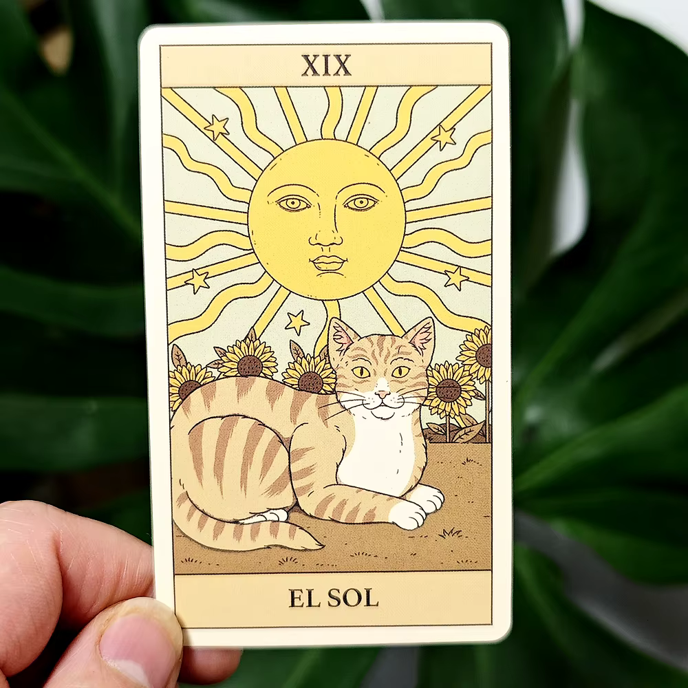 Les chats regulan le jeu de cartes de Tarot de la Terre, 78 cartes pour l'édition espagnole Feline-Obsessed, 10.3x6cm