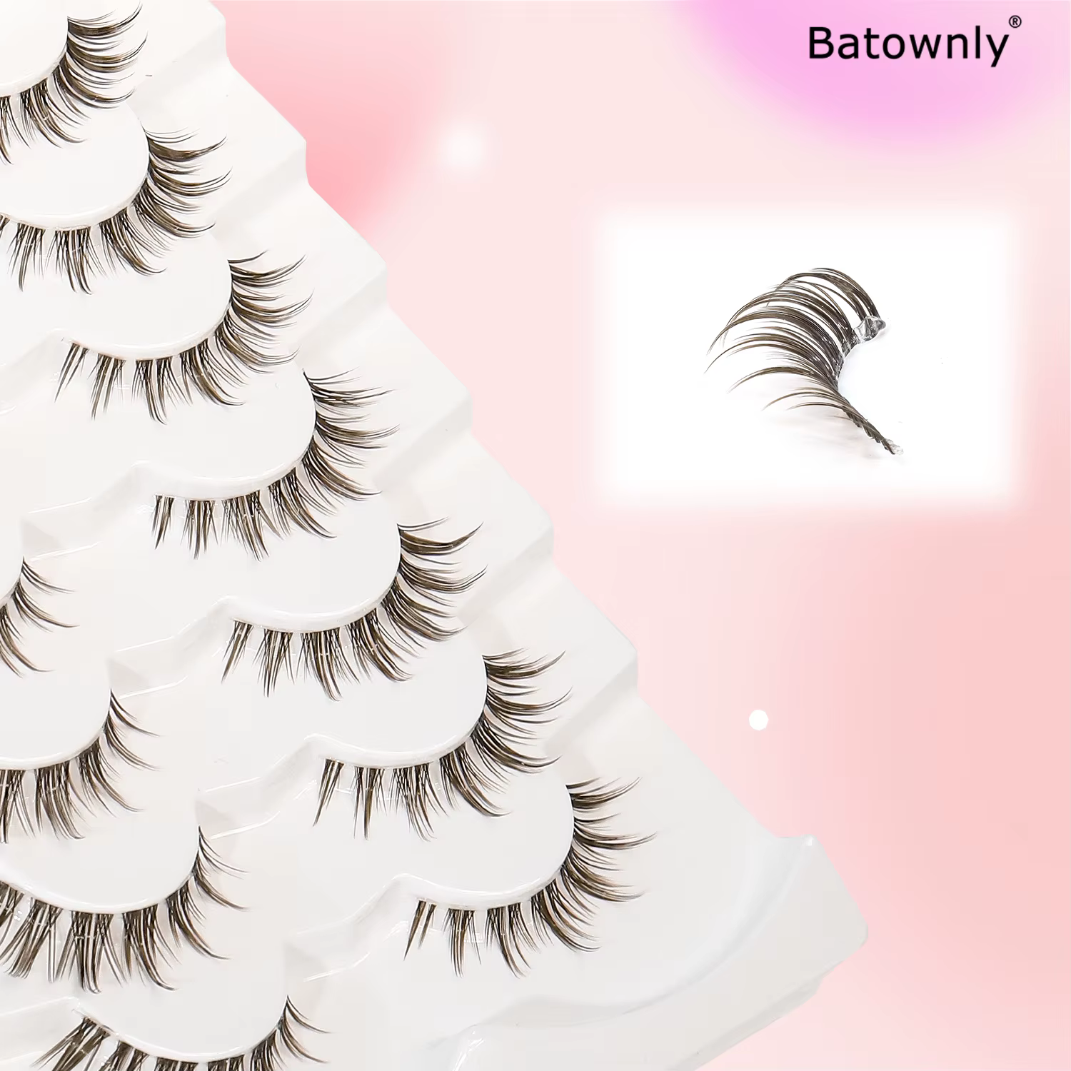 7 paires de faux cils brun foncé