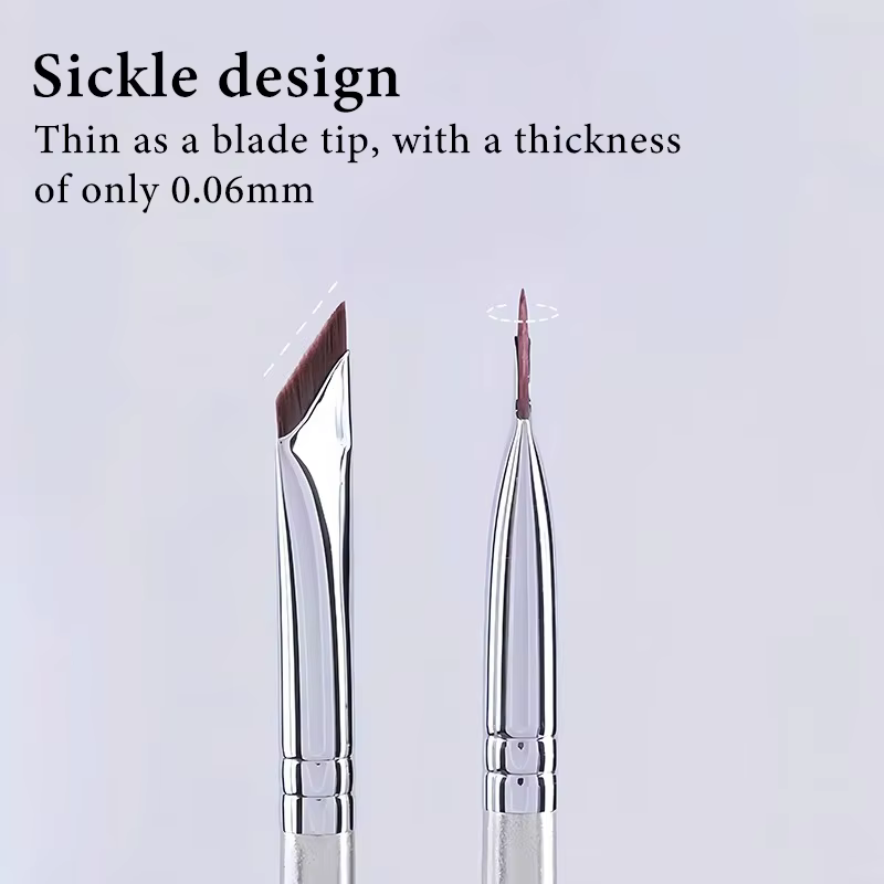 1/2/3 Pinceaux professionnels ultra-fins angulaires pour eye-liner, pinceaux plats à angle fin pour le contour des sourcils, pinceaux de précision pour le maquillage du visage, outils de maquillage