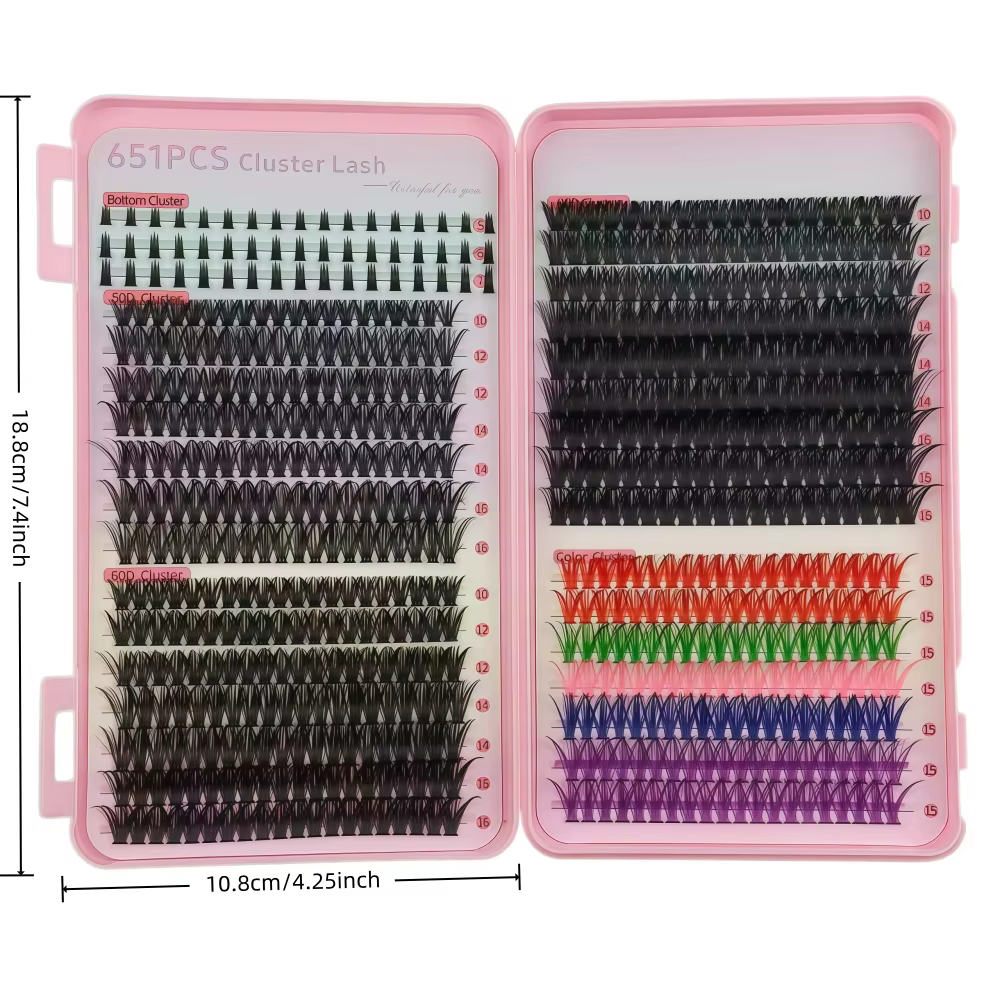 Lash Book DIY, Clusters de faux cils individuels colorés