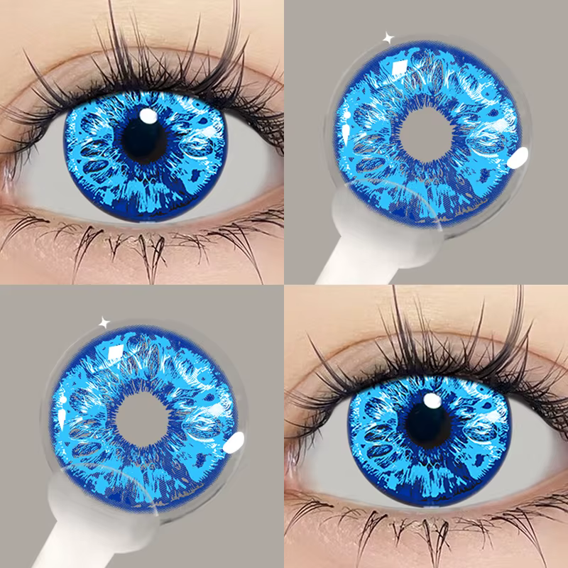 Couleur bleue Contact coréen grands yeux lentille Cosplay Contacts nouvelle arrivée maquillage de haute qualité