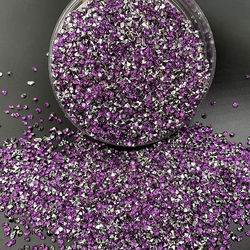 Diamant en résine à fond pointu de 3 mm, fond argenté, fond doré, diamant à fond pointu, diamant pour décoration d'ongles DIY, couleur D