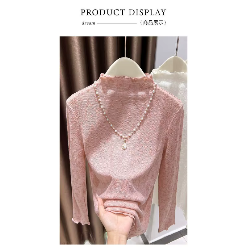 Chemise à bascule pour femmes, demi-col roulé, Design d'automne, haut doux avec oreilles