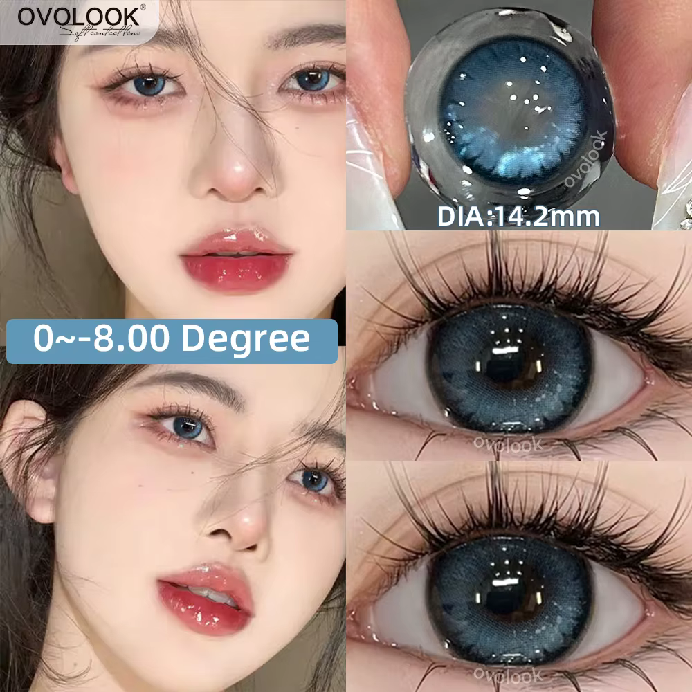 1 paire de lentilles de Contact colorées pour les yeux bleu élèves myopie
