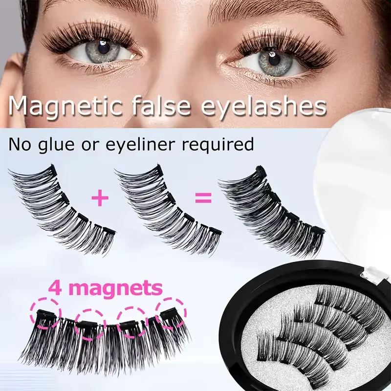 Ensemble de cils magnétiques faciles à porter – Faux