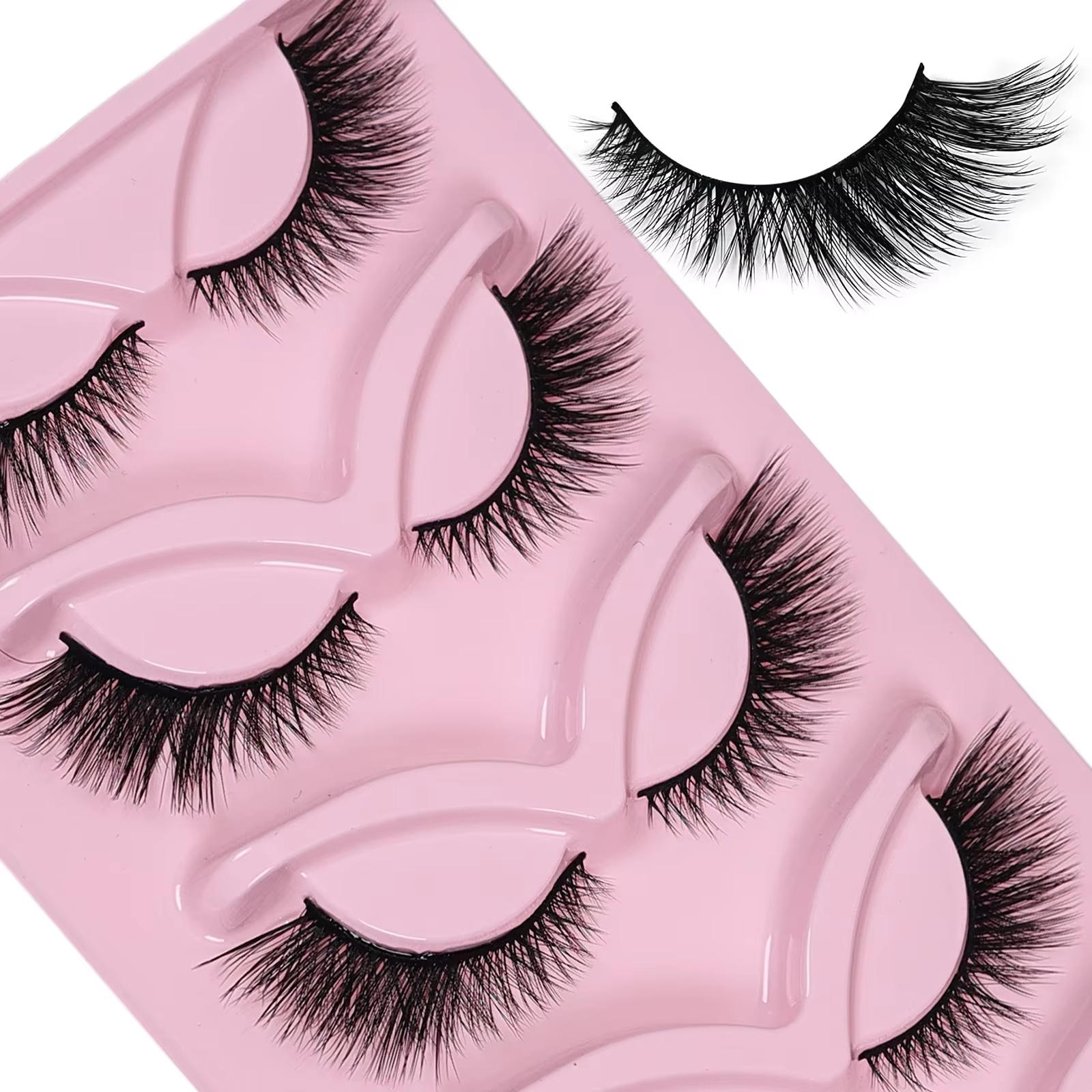5 paires de cils oeil de chat faux