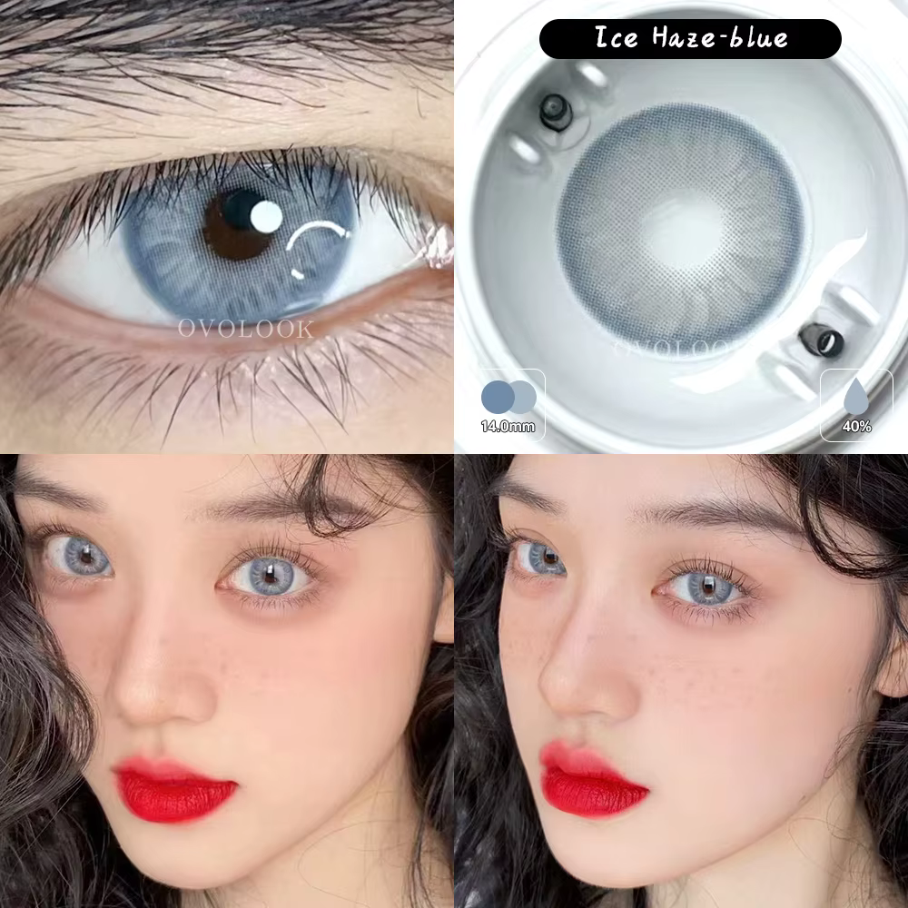 1 paire de lentilles bleues et vertes
