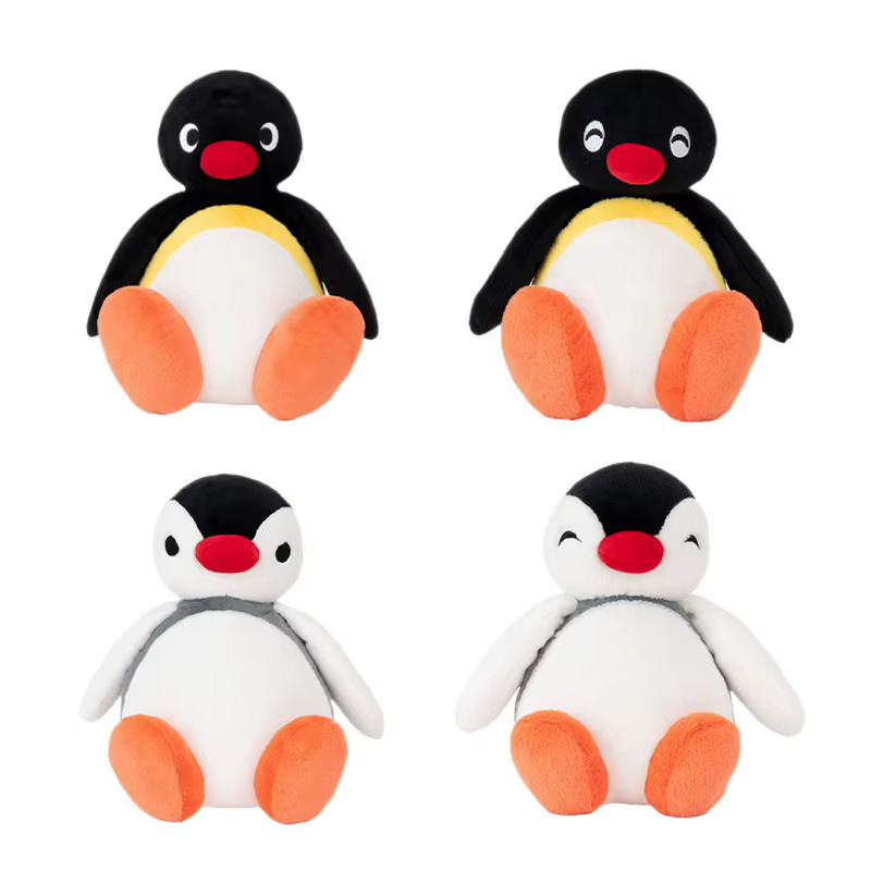 Youmai Officiel Pingu Pinga Poupée en peluche série assise, jouet en peluche doux à yeux ronds, décoration d'intérieur, cadeau pour collectionneurs