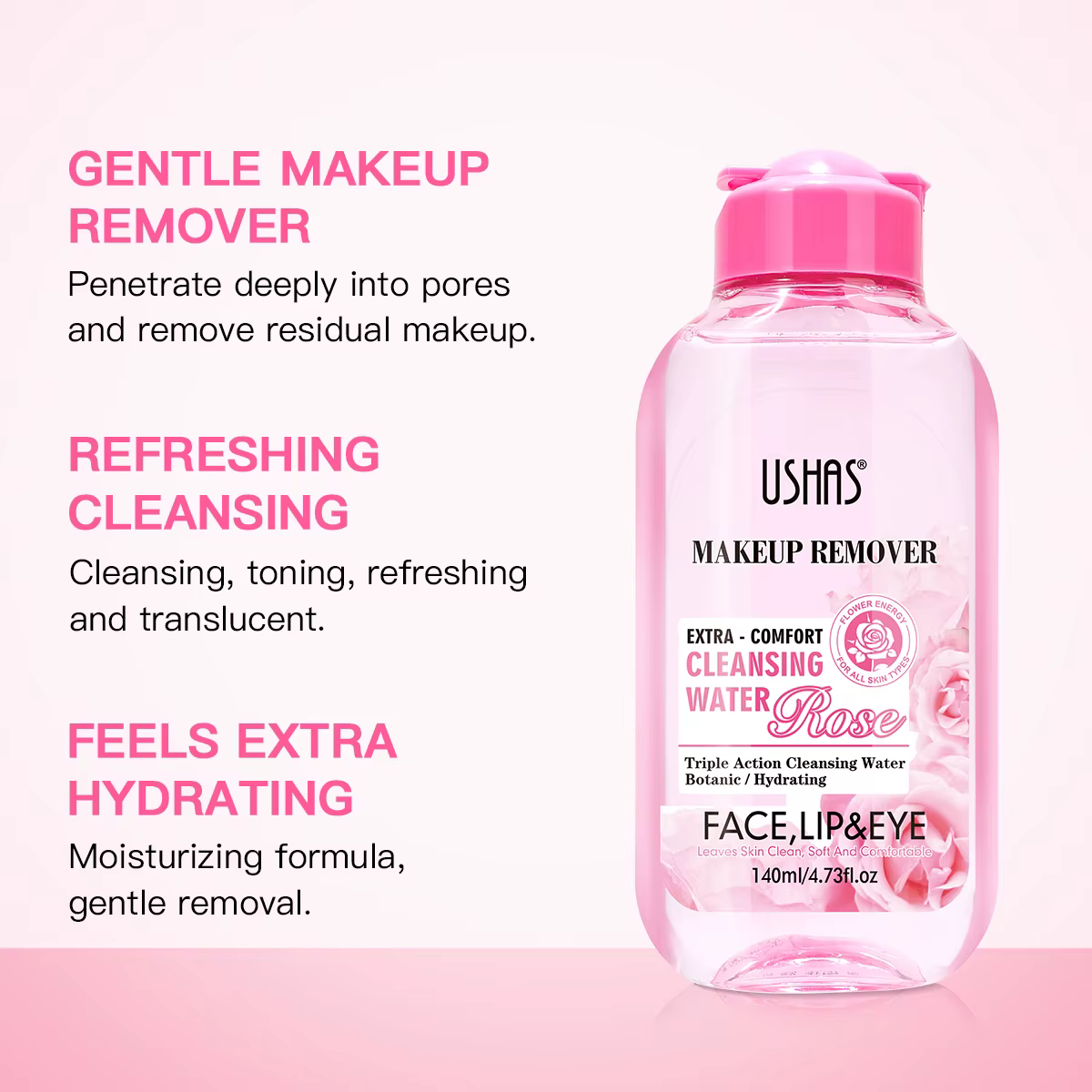 USHAS démaquillant eau de nettoyage hydratant doux apaisant sensible