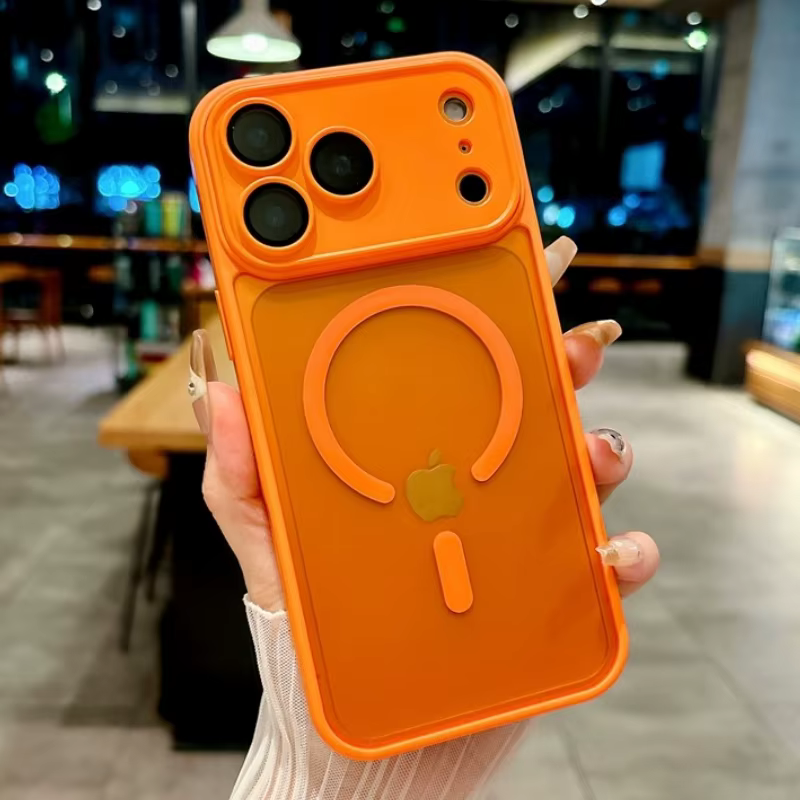 Nouveau Orange 17 pro max coque de téléphone pour iPhone 17 AIR 17 PRO Max magnétique translucide mat caméra Film de verre protéger Magsafe couverture