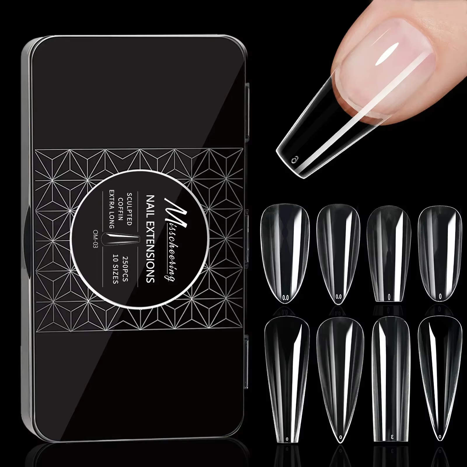 Boîte de faux-points en Gel souple, cercueil de Ballet sculpté naturel, amande, couverture complète, qualité supérieure, fournitures pour ongles
