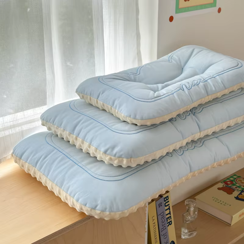 Oreiller bas confortable pour parents et enfants, en coton pur et velours doux, double face, pour enfants et adultes, 30x50 40x60 48x74cm