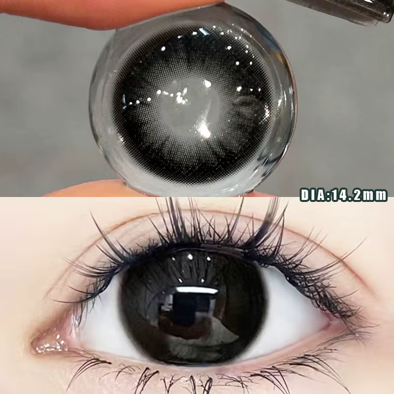 YIMEIXI 1 paire de lentilles noires à grands yeux 14.5MM