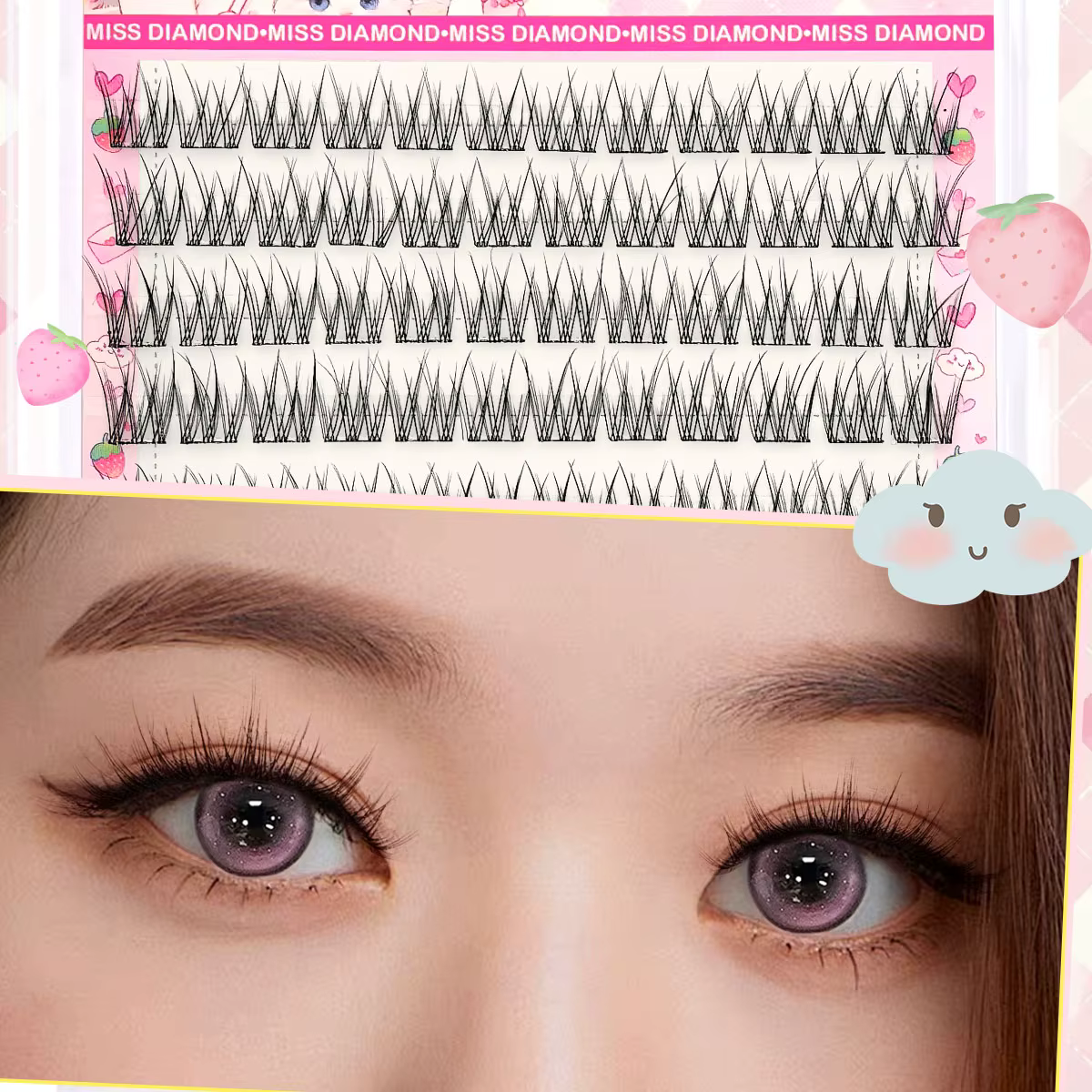 Ensemble de faux cils faciles à coller