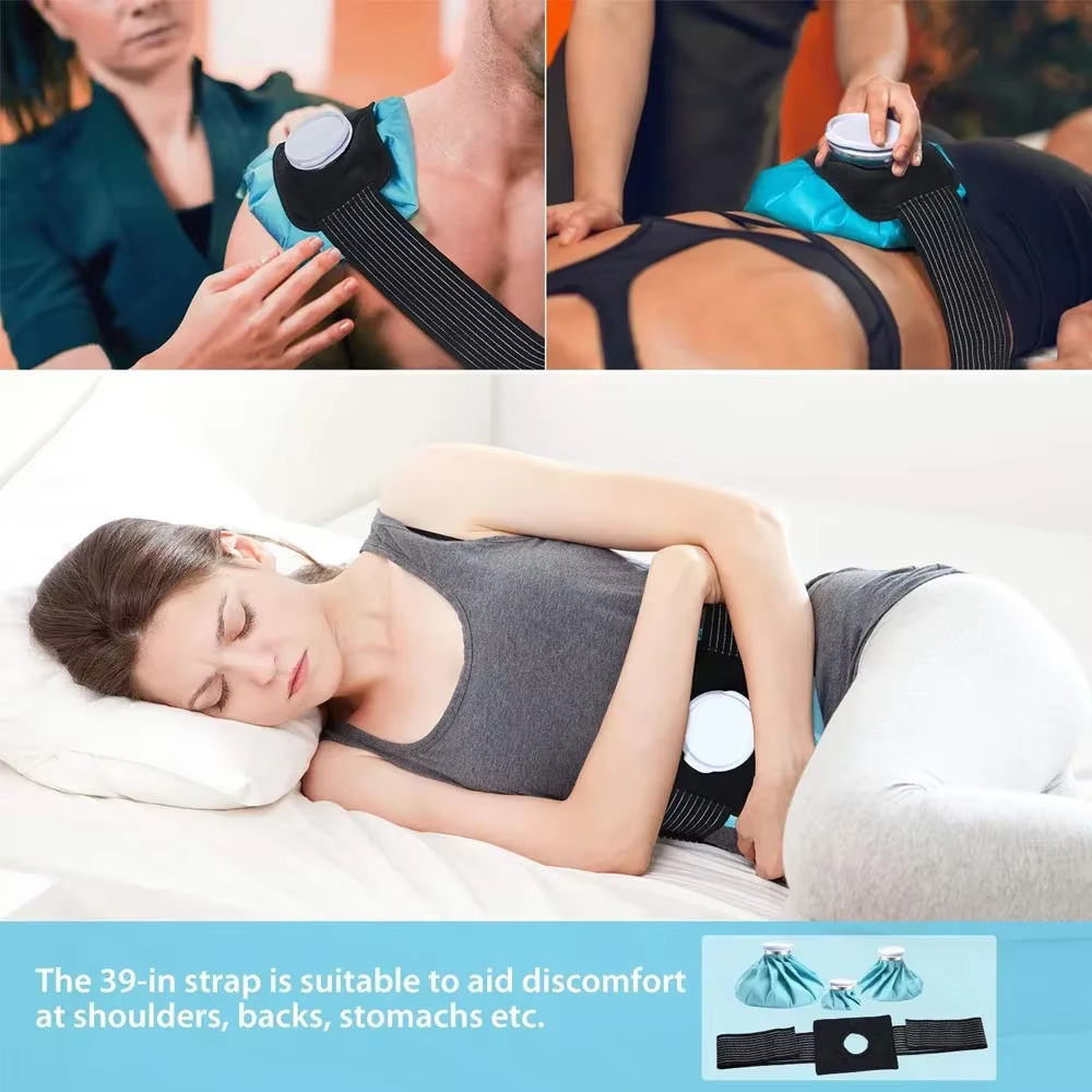 Paquets de sacs de glace pour les blessures Sacs de glace réutilisables Thérapie chaude et froide et soulagement de la douleur pour les blessures au genou et aux jambes Sac de glace étanche sans fuite