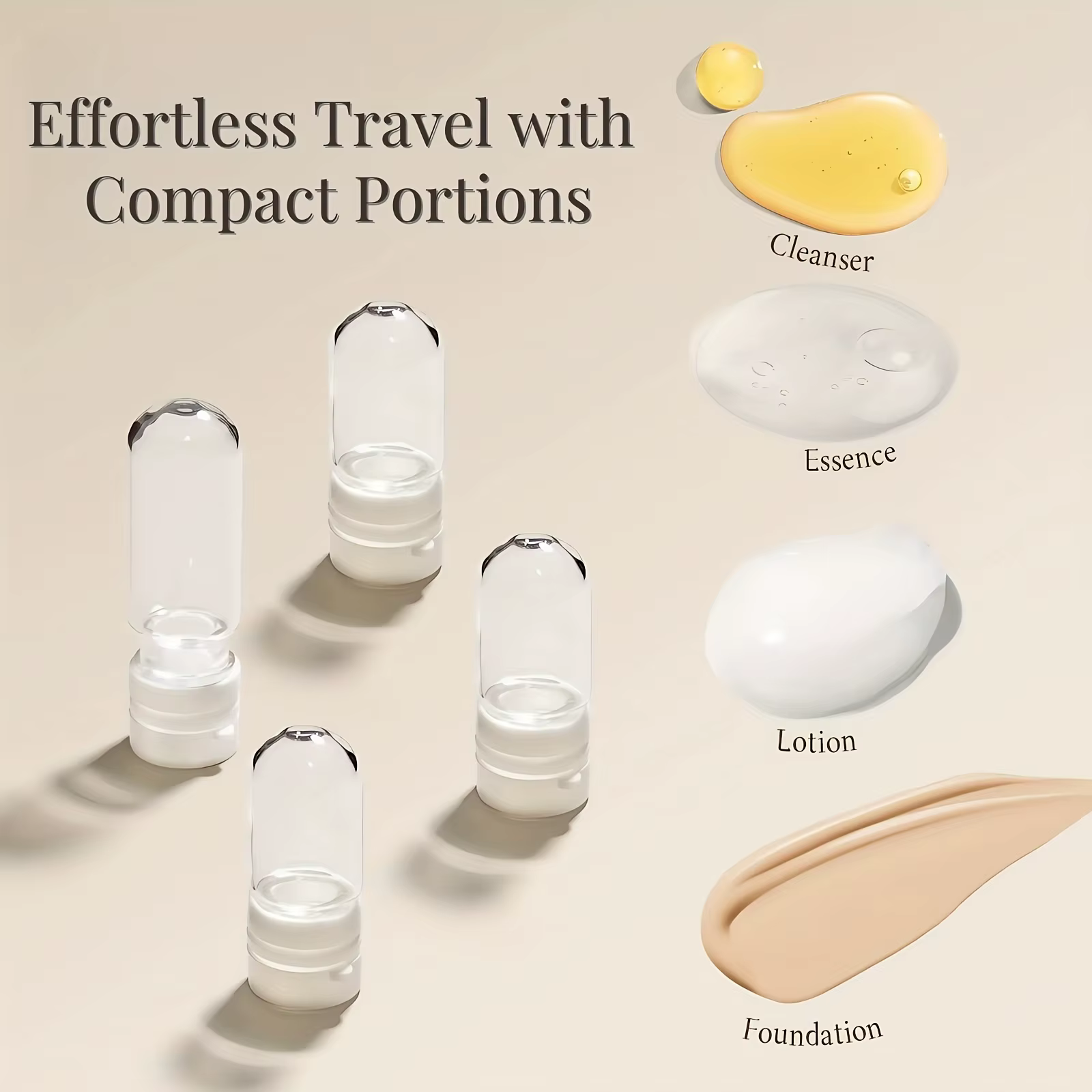 10 Mini bouteilles de voyage bouteilles en verre Transparent portables anti-fuite adaptées au sérum démaquillant, bouteilles vides à usage unique