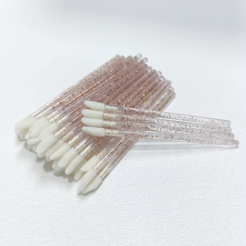 Brosse à lèvres jetable brillante série or Rose