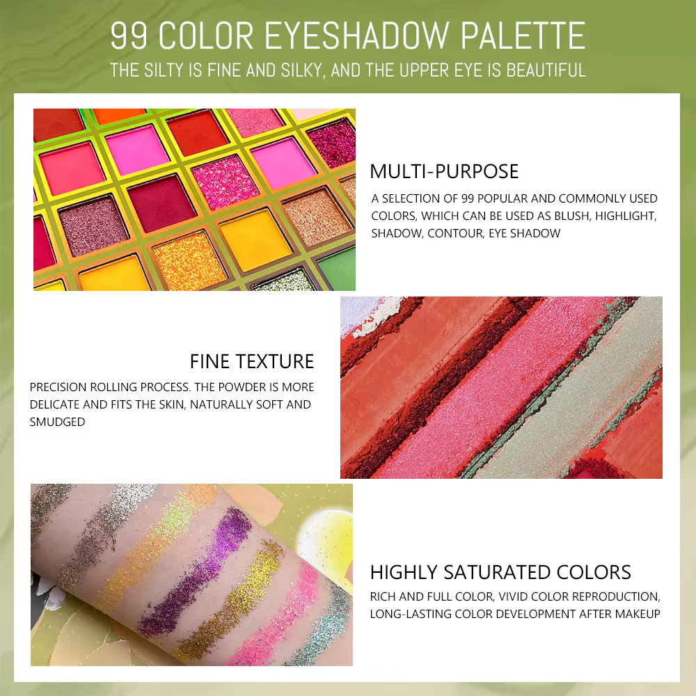 Plaque de maquillage pour les yeux arc-en-ciel 99 couleurs