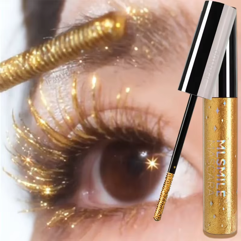 Mascara diamant or scintillant