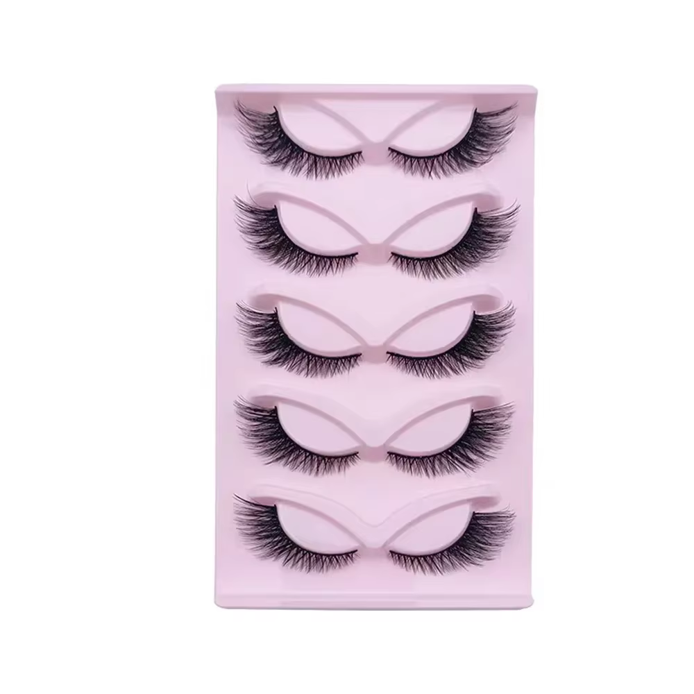 5 paires de cils œil de chat 21mm longs