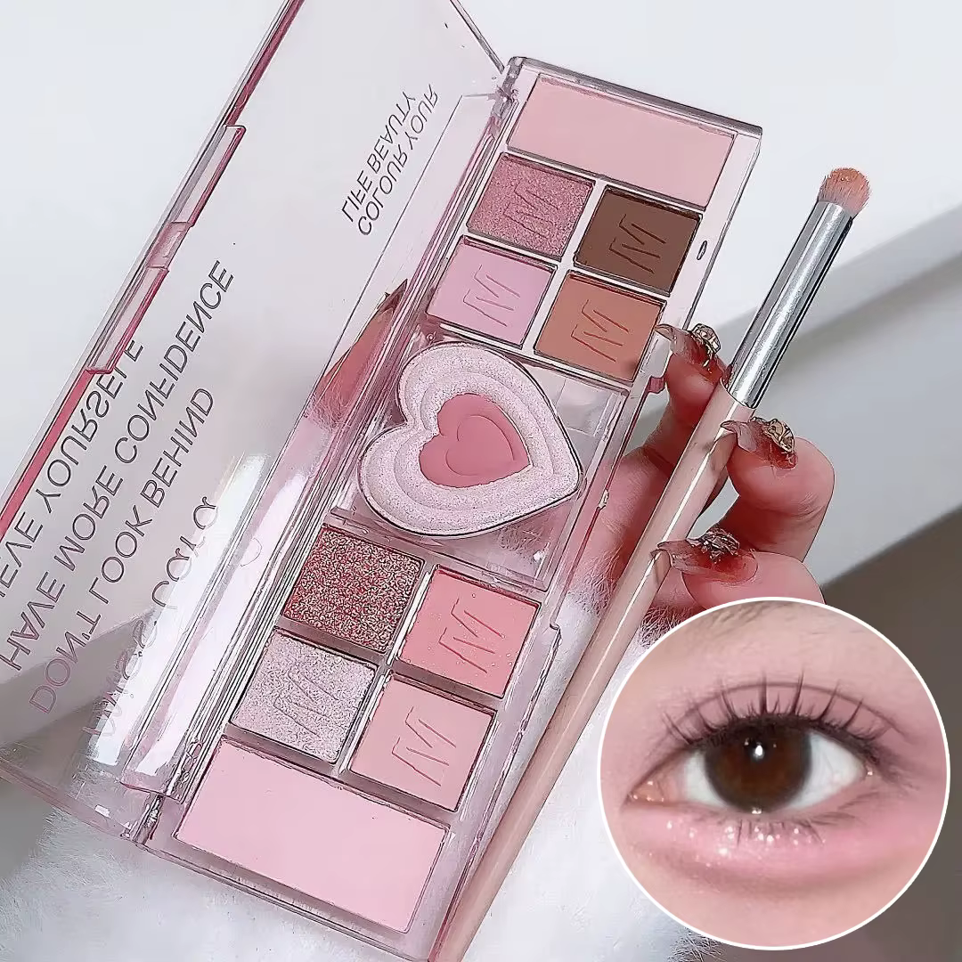 Palette de fards à paupières rose