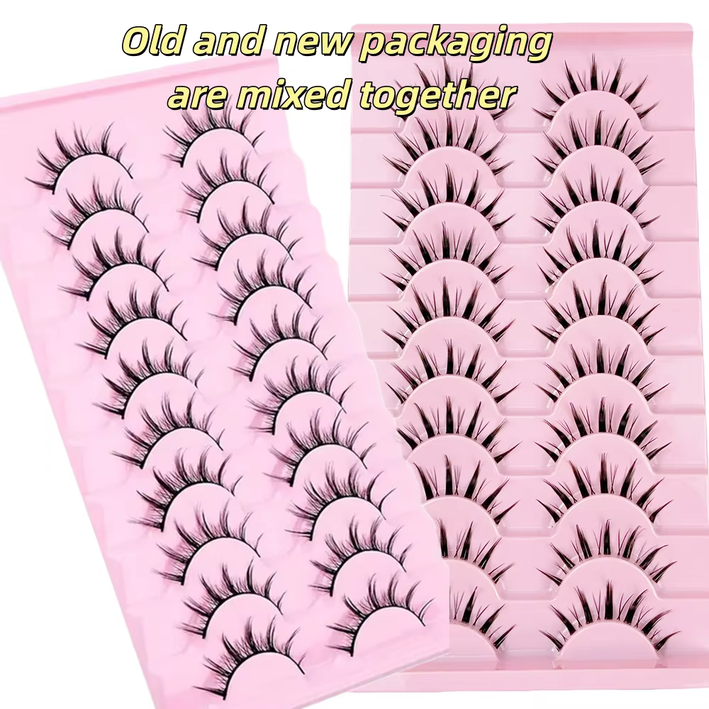 10 paires de faux cils de style anime diabolique