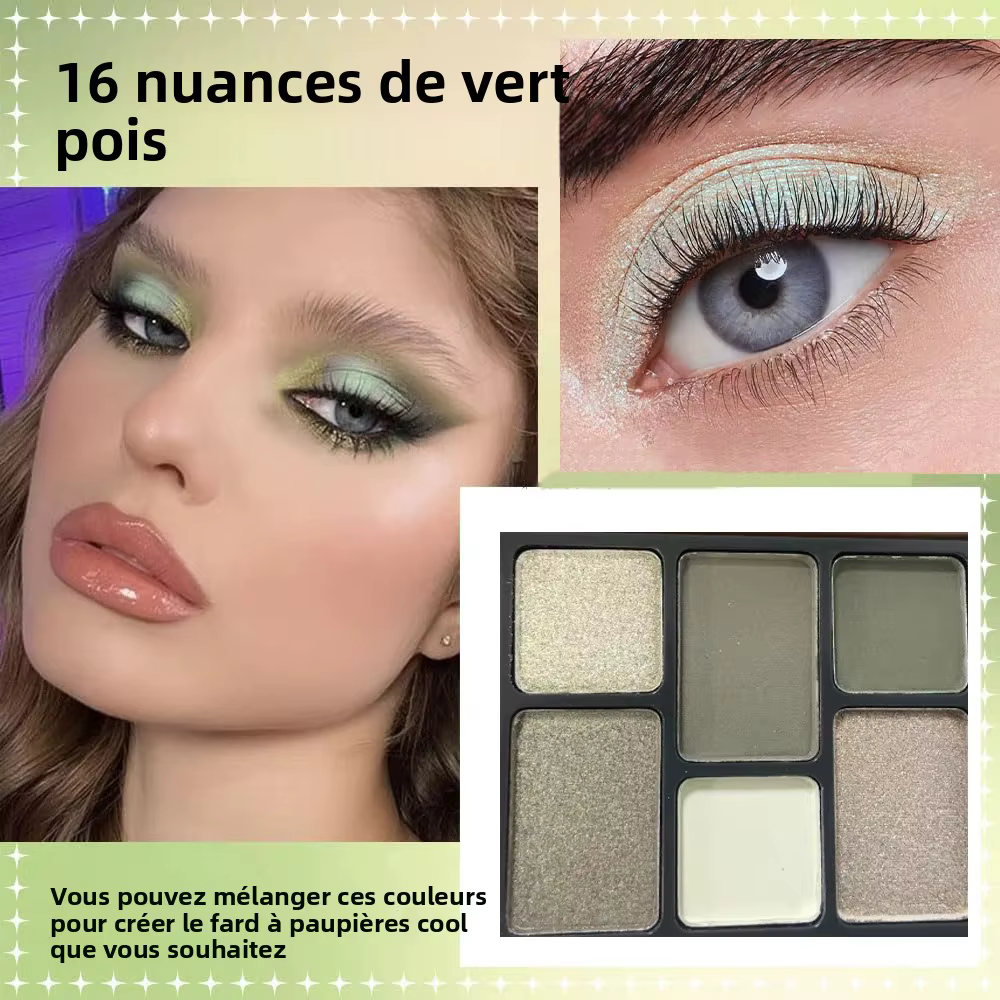Palette de fards à paupières en perles vertes