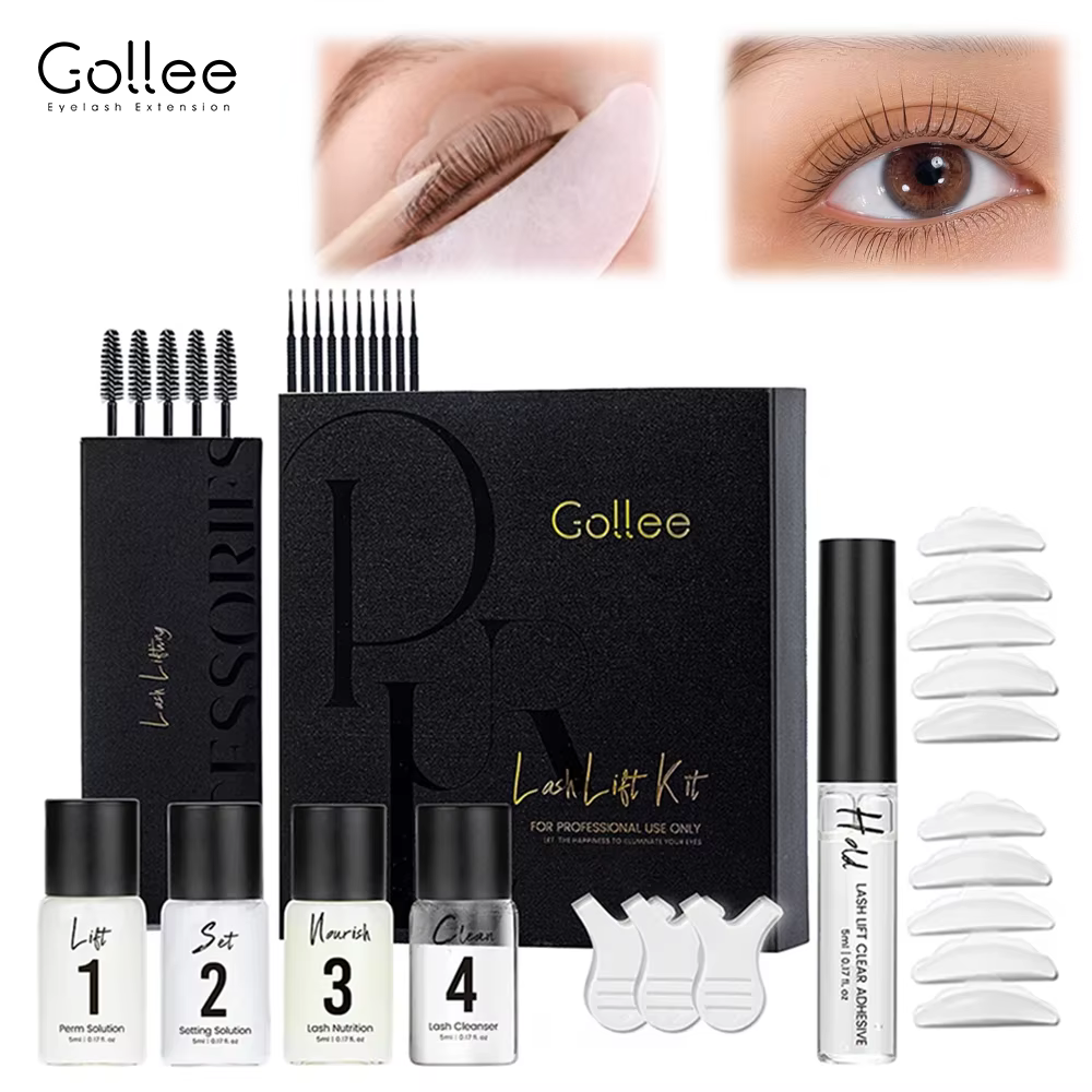 Gollee Kit de permanente de levage de cils durable 4-6 semaines ensemble