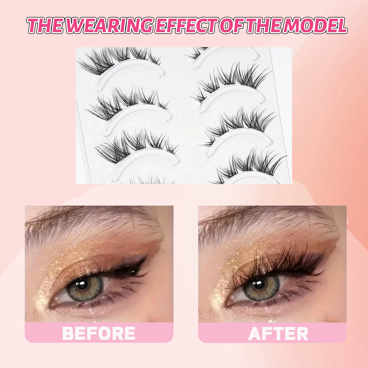 5 paires : faux cils naturels