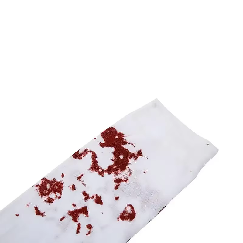 Bas tachés de sang blanc effrayant, chaussettes fantaisie d'halloween, cadeaux de fête Cosplay pour enfants et adultes