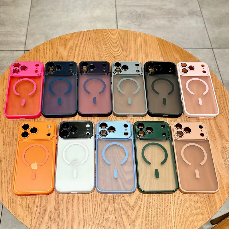Nouveau Orange 17 pro max coque de téléphone pour iPhone 17 AIR 17 PRO Max magnétique translucide mat caméra Film de verre protéger Magsafe couverture