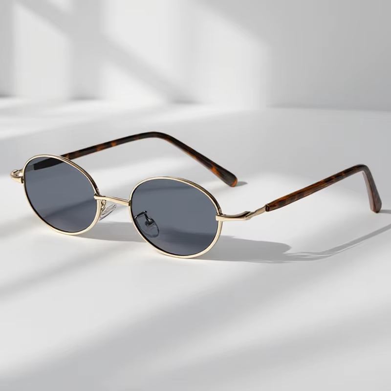Lunettes de soleil ovales rétro Ultra légères pour hommes et femmes, Vintage Punk, lunettes décoratives quotidiennes, mode Anti-lumière bleue