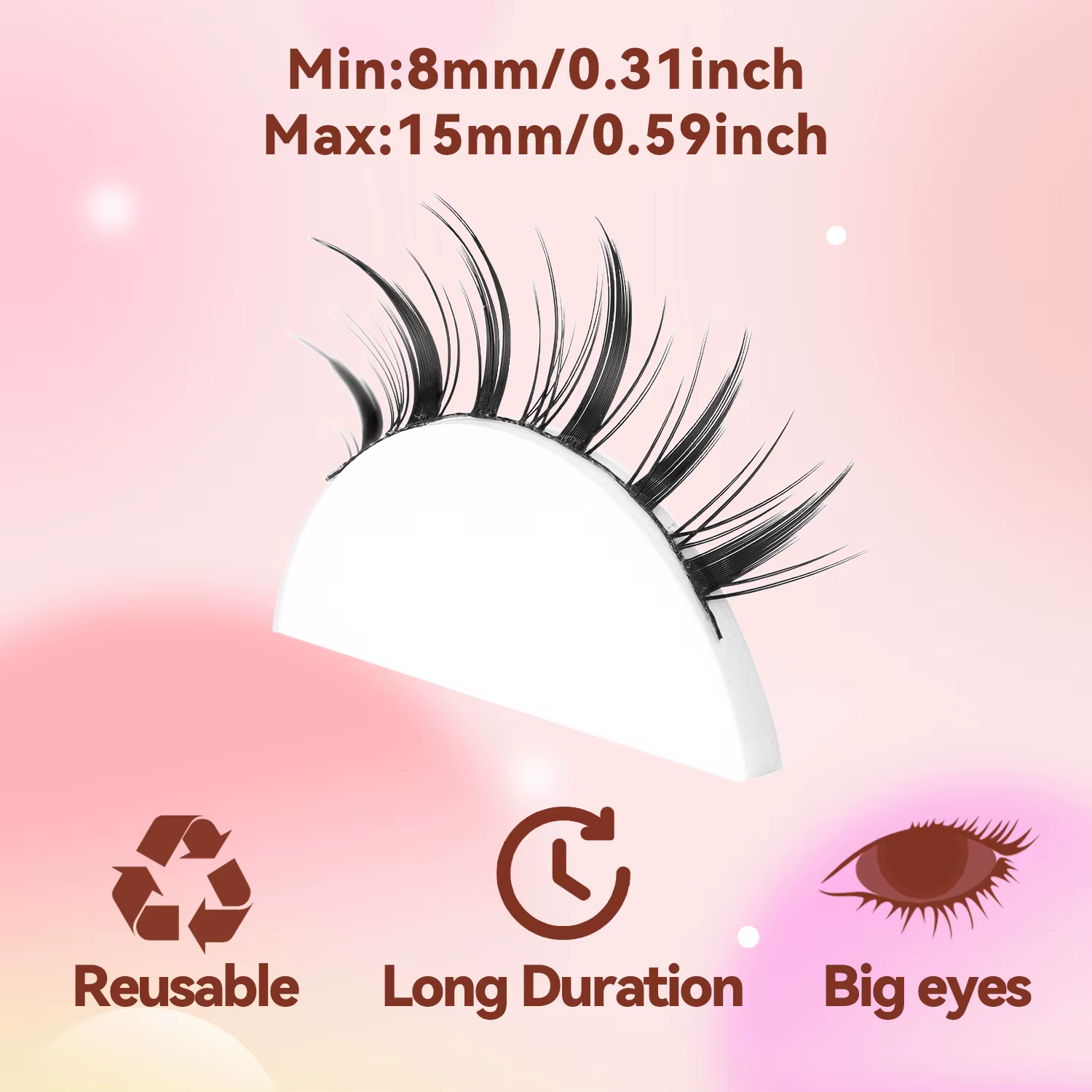 5 paires de faux cils inclinés en forme de renard