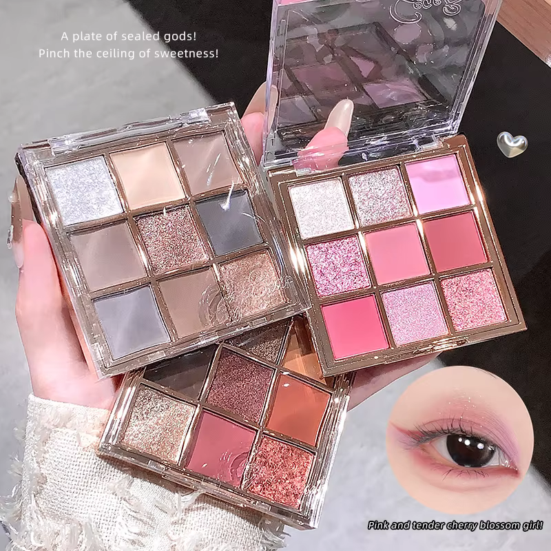 Gege bear 9 couleurs fard à paupières Palette mat miroitant paillettes nu tons neutres lumineux fantaisie tout-en-un maquillage